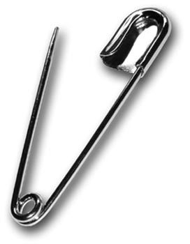 a close-up of a safety pin