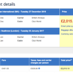 Sample date LHR-BOS 2 for £2016