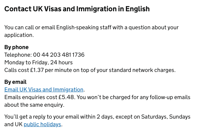 UK Visa and Immigration to charge just to email them!