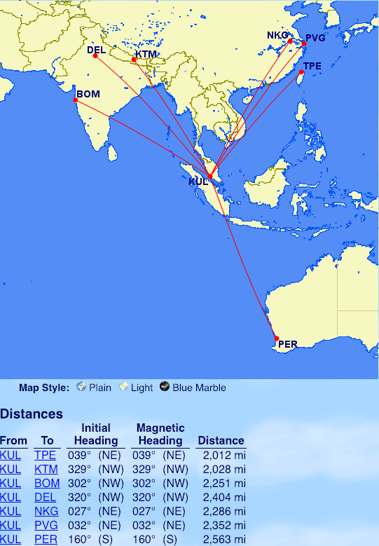 KUL MH 2000 mile routes - Points to be Made