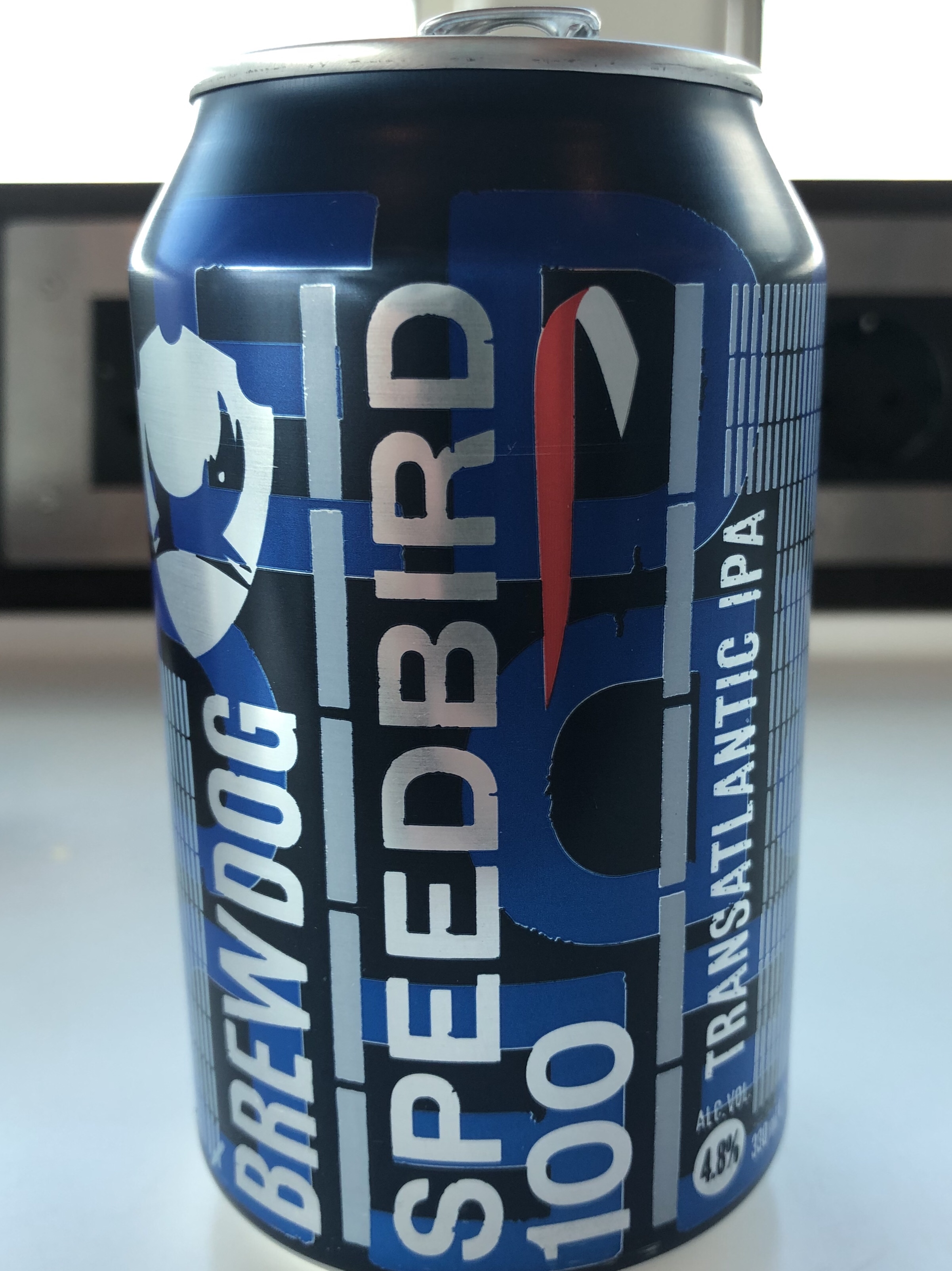 Can of Brewdog Speedbird 100 IPA beer