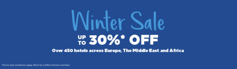 Hilton EMEA Winter Sale. Up to 30% off for Honors members.