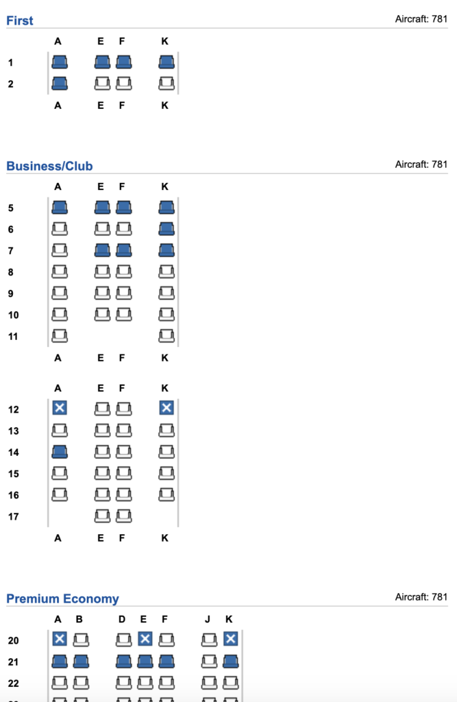 British Airways 787-10 Seat Map - Points to be Made