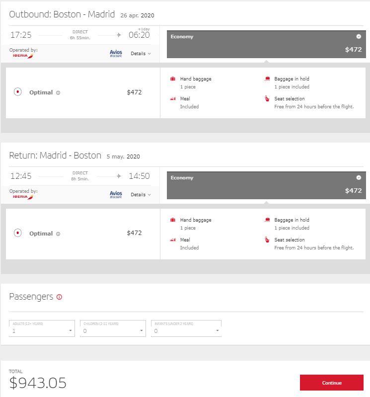 United States and Puerto Rico to Europe in Premium Economy with Iberia starting from $864/€785