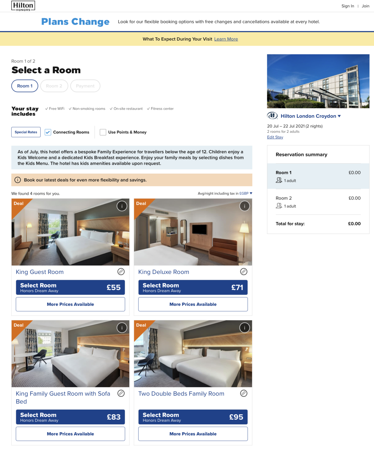 Hilton now confirms connecting rooms upon booking Points to be Made